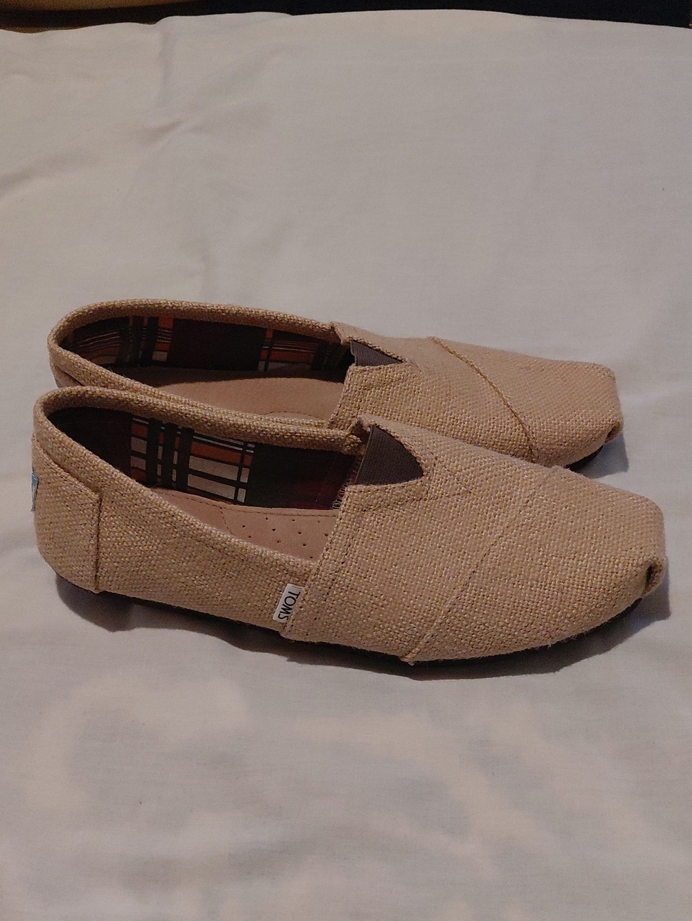 Toms Natural Beige Burlap Woven Slip-On Espadrilles Men's Size 11 - Picture 3 of 5